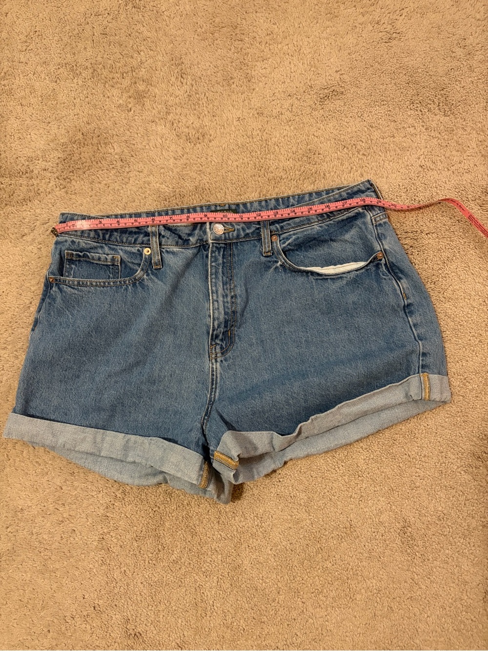 wild fable Rolled Hem High-Waist Jean Shorts in Blue